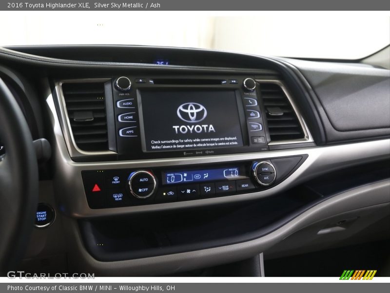 Silver Sky Metallic / Ash 2016 Toyota Highlander XLE