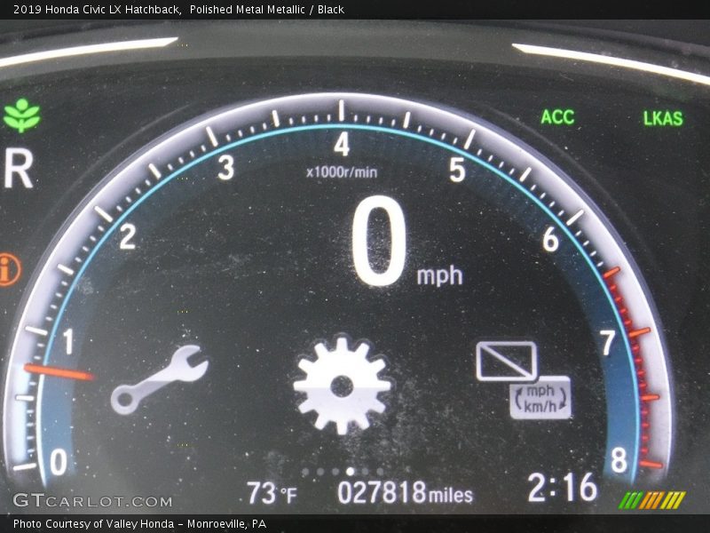 Polished Metal Metallic / Black 2019 Honda Civic LX Hatchback