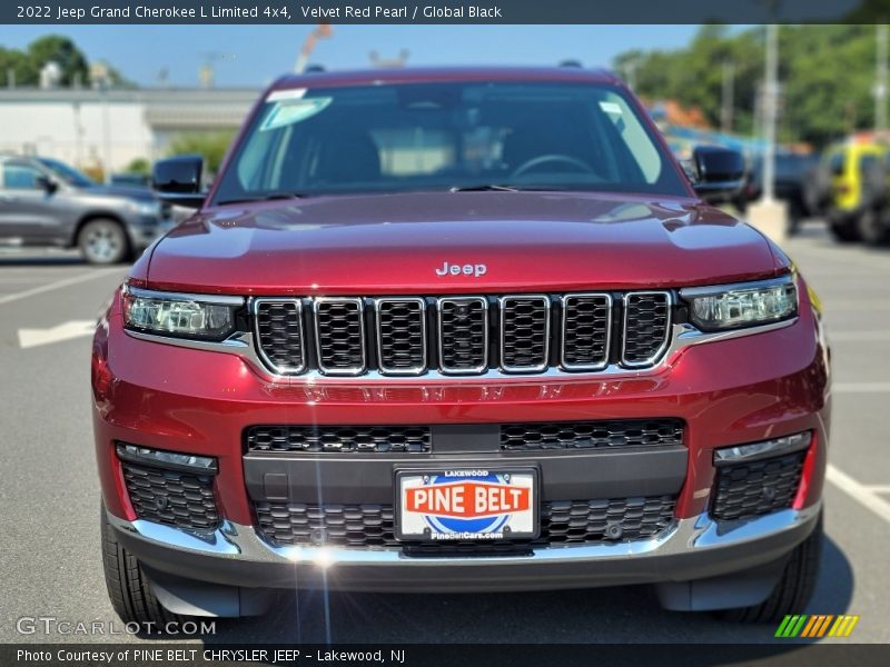 Velvet Red Pearl / Global Black 2022 Jeep Grand Cherokee L Limited 4x4