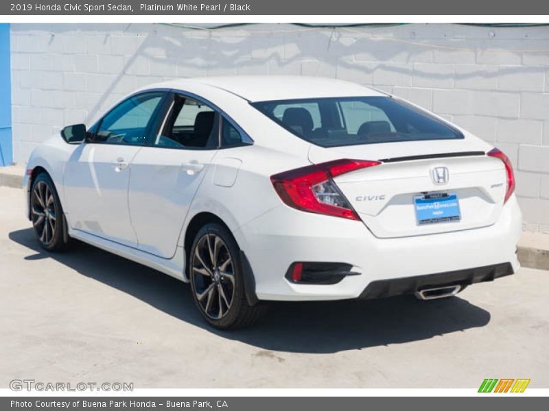 Platinum White Pearl / Black 2019 Honda Civic Sport Sedan