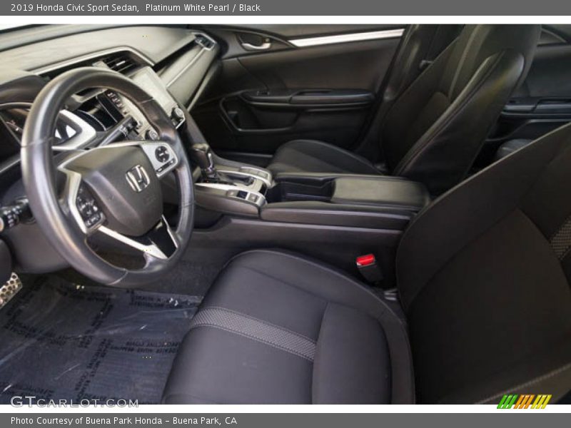 Platinum White Pearl / Black 2019 Honda Civic Sport Sedan