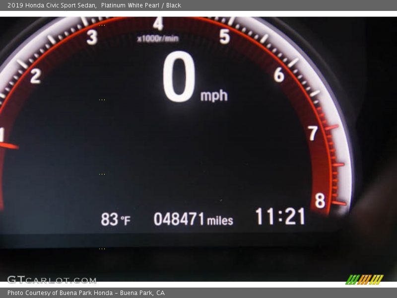 Platinum White Pearl / Black 2019 Honda Civic Sport Sedan