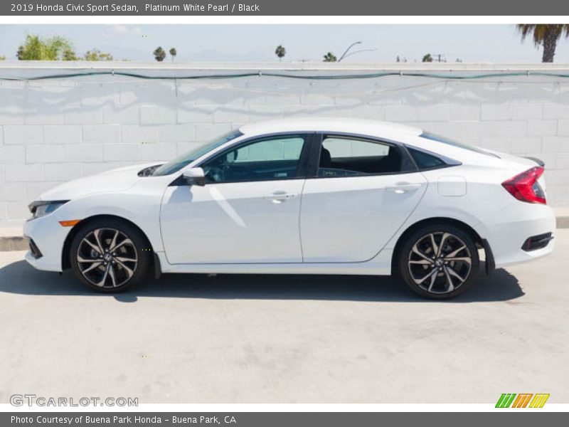 Platinum White Pearl / Black 2019 Honda Civic Sport Sedan