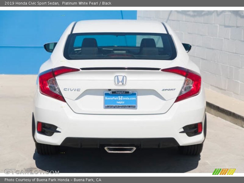 Platinum White Pearl / Black 2019 Honda Civic Sport Sedan