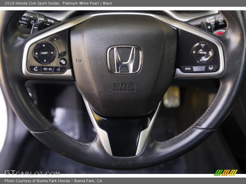 Platinum White Pearl / Black 2019 Honda Civic Sport Sedan