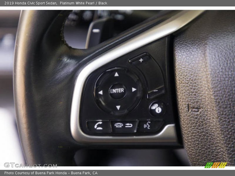 Platinum White Pearl / Black 2019 Honda Civic Sport Sedan