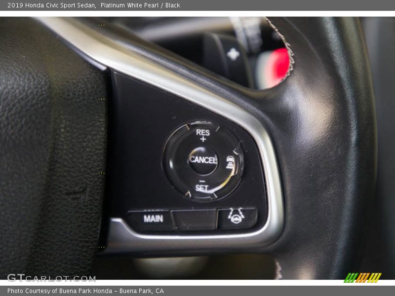 Platinum White Pearl / Black 2019 Honda Civic Sport Sedan