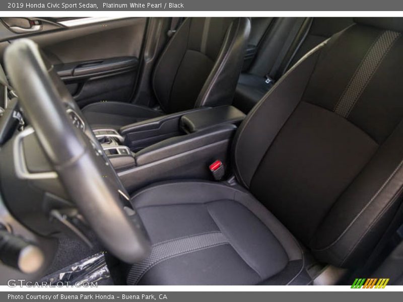 Platinum White Pearl / Black 2019 Honda Civic Sport Sedan