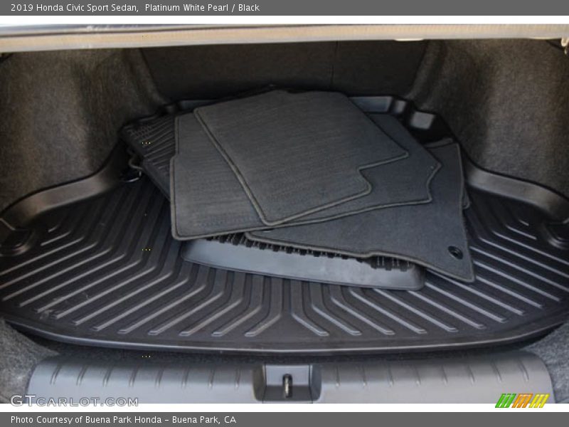 Platinum White Pearl / Black 2019 Honda Civic Sport Sedan