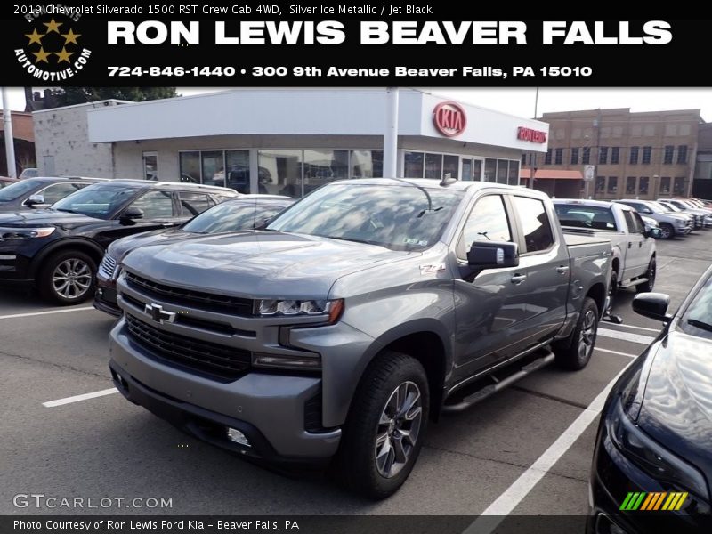 Silver Ice Metallic / Jet Black 2019 Chevrolet Silverado 1500 RST Crew Cab 4WD