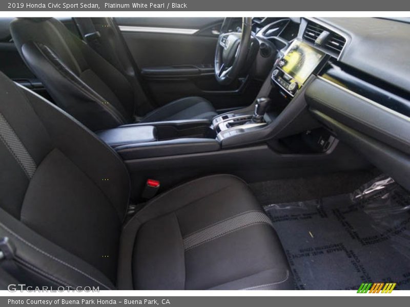Platinum White Pearl / Black 2019 Honda Civic Sport Sedan