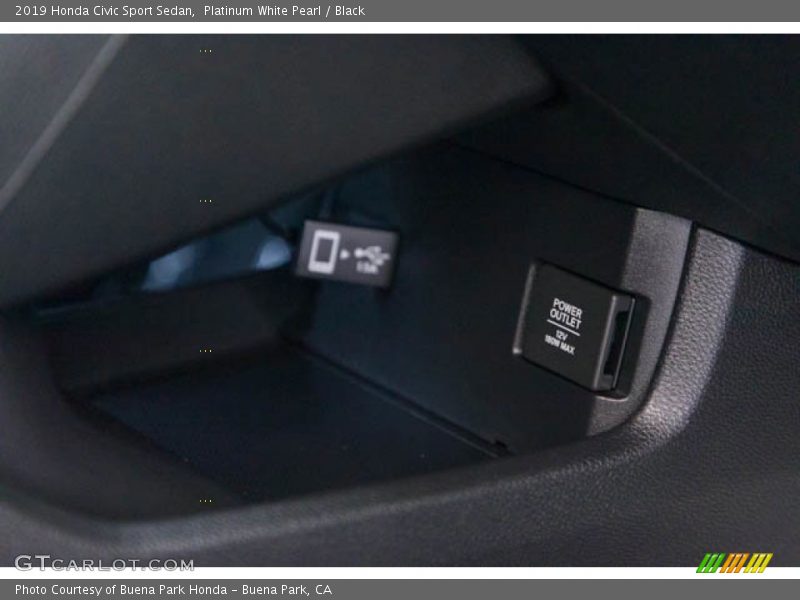 Platinum White Pearl / Black 2019 Honda Civic Sport Sedan