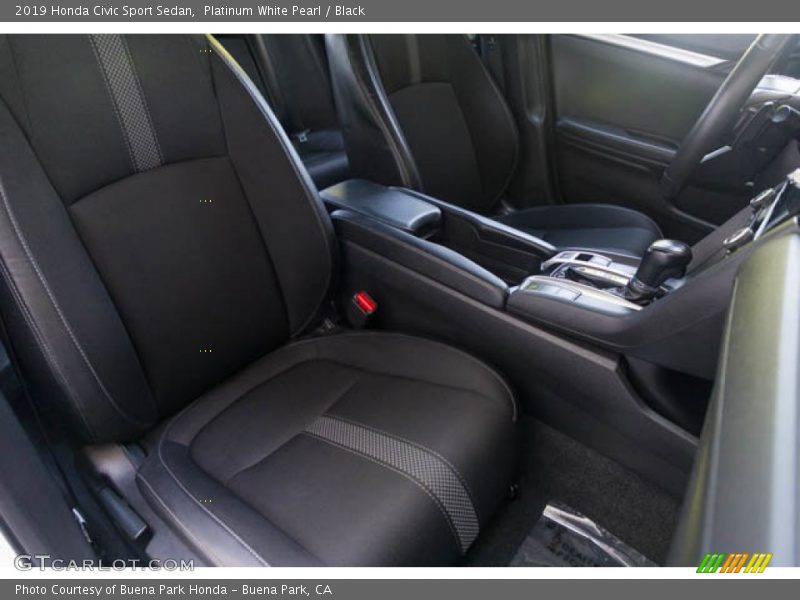 Platinum White Pearl / Black 2019 Honda Civic Sport Sedan
