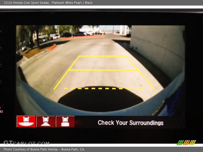Platinum White Pearl / Black 2019 Honda Civic Sport Sedan