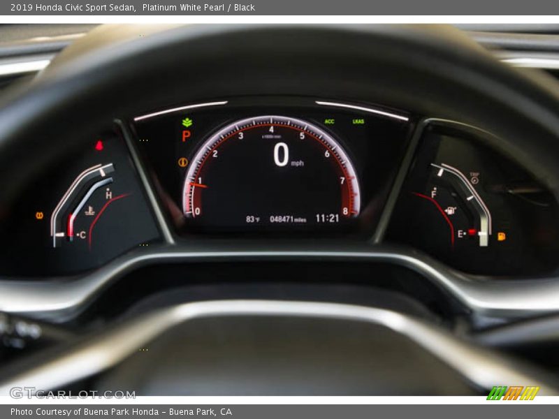 Platinum White Pearl / Black 2019 Honda Civic Sport Sedan