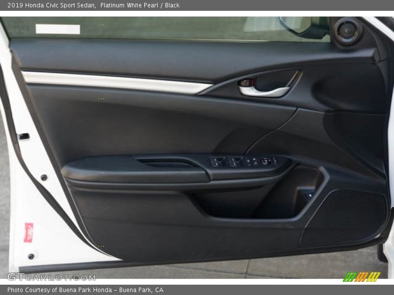 Platinum White Pearl / Black 2019 Honda Civic Sport Sedan