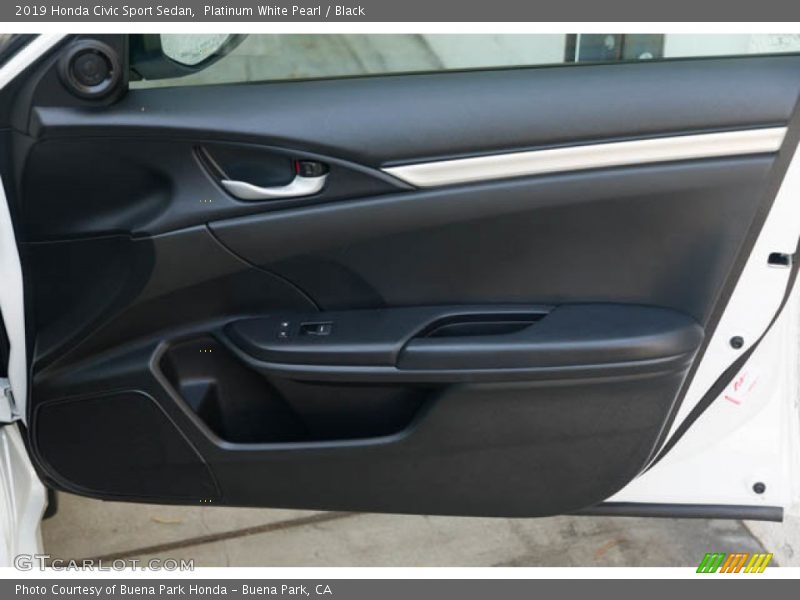 Platinum White Pearl / Black 2019 Honda Civic Sport Sedan