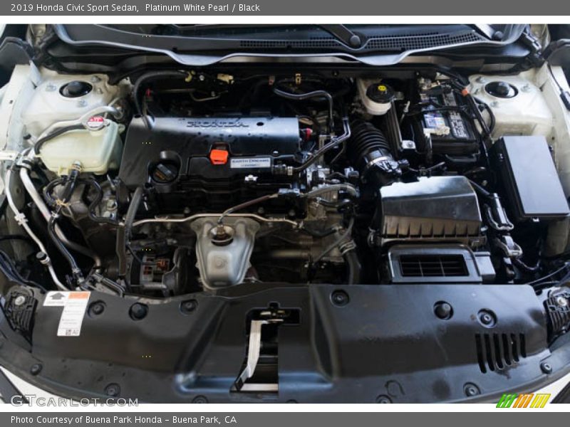 Platinum White Pearl / Black 2019 Honda Civic Sport Sedan