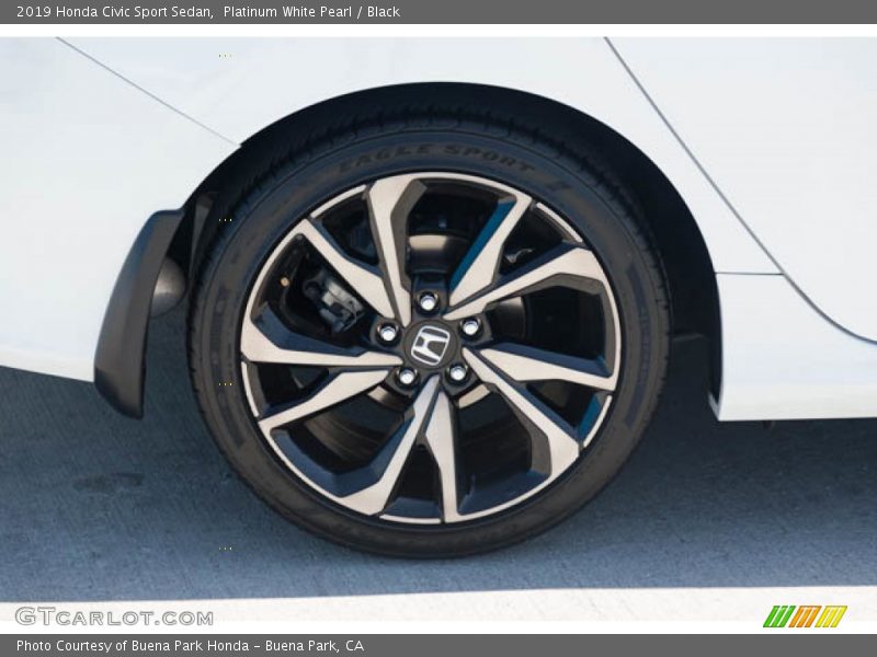 Platinum White Pearl / Black 2019 Honda Civic Sport Sedan