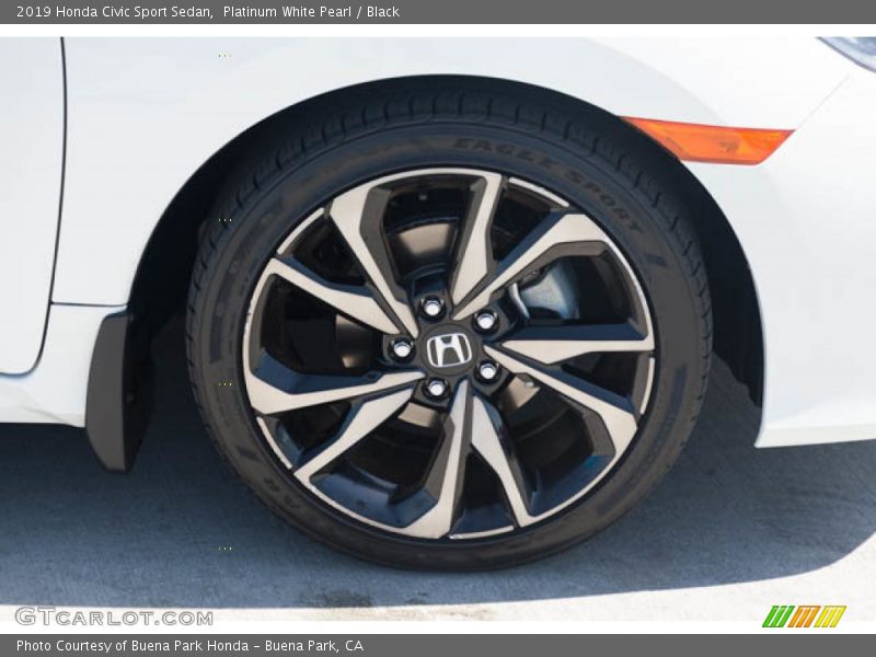 Platinum White Pearl / Black 2019 Honda Civic Sport Sedan