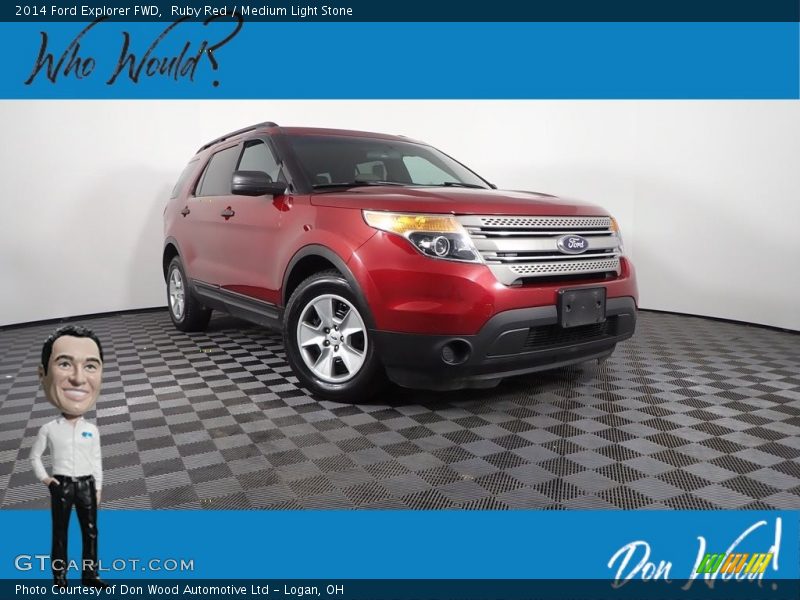 Ruby Red / Medium Light Stone 2014 Ford Explorer FWD