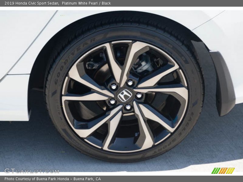 Platinum White Pearl / Black 2019 Honda Civic Sport Sedan