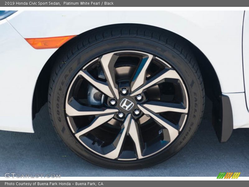 Platinum White Pearl / Black 2019 Honda Civic Sport Sedan