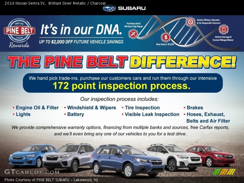 Brilliant Silver Metallic / Charcoal 2019 Nissan Sentra SV