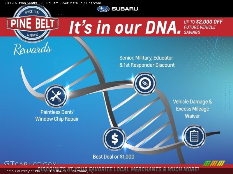 Brilliant Silver Metallic / Charcoal 2019 Nissan Sentra SV