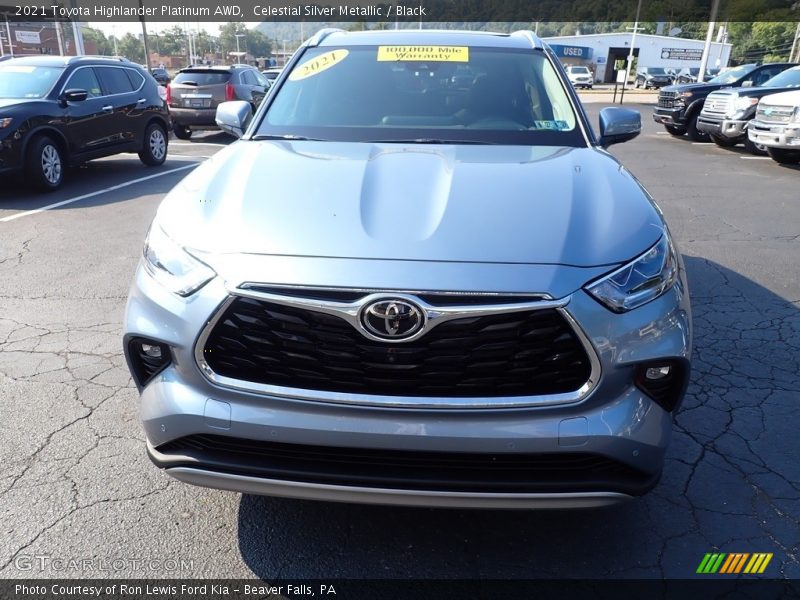 Celestial Silver Metallic / Black 2021 Toyota Highlander Platinum AWD