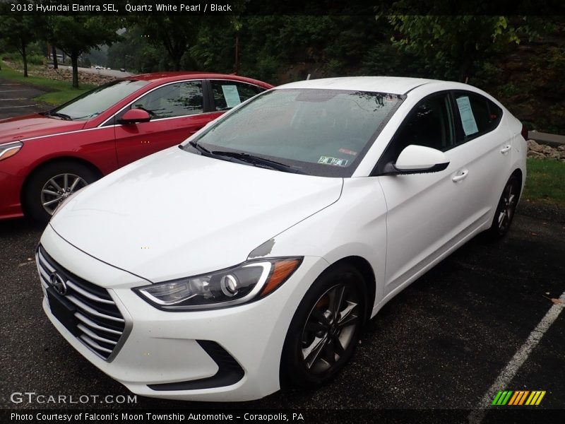Quartz White Pearl / Black 2018 Hyundai Elantra SEL