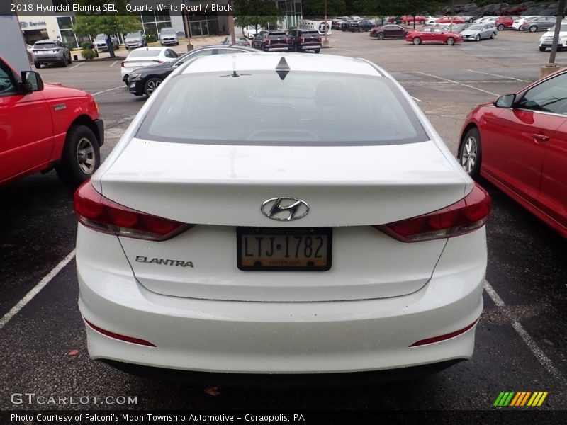 Quartz White Pearl / Black 2018 Hyundai Elantra SEL