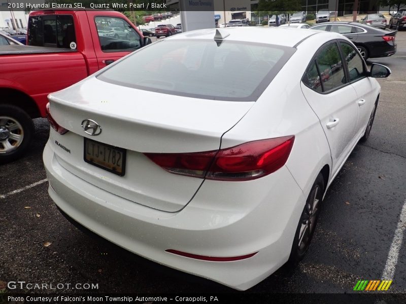 Quartz White Pearl / Black 2018 Hyundai Elantra SEL