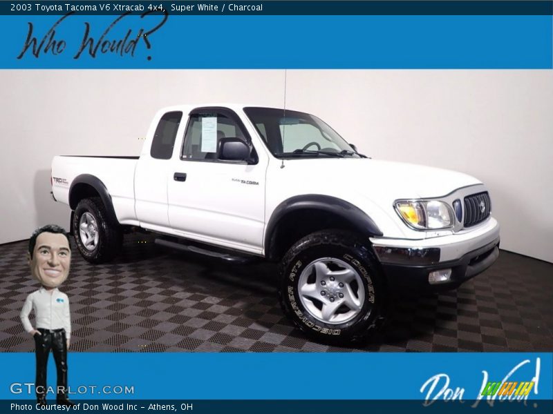 Super White / Charcoal 2003 Toyota Tacoma V6 Xtracab 4x4