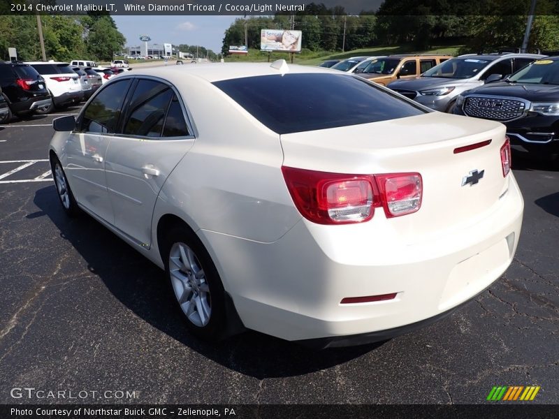 White Diamond Tricoat / Cocoa/Light Neutral 2014 Chevrolet Malibu LT