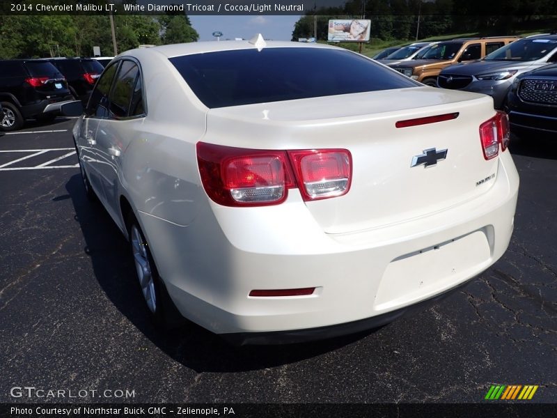 White Diamond Tricoat / Cocoa/Light Neutral 2014 Chevrolet Malibu LT