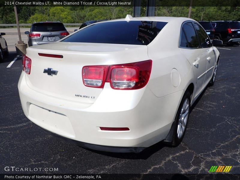 White Diamond Tricoat / Cocoa/Light Neutral 2014 Chevrolet Malibu LT