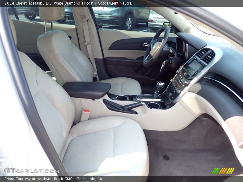 White Diamond Tricoat / Cocoa/Light Neutral 2014 Chevrolet Malibu LT