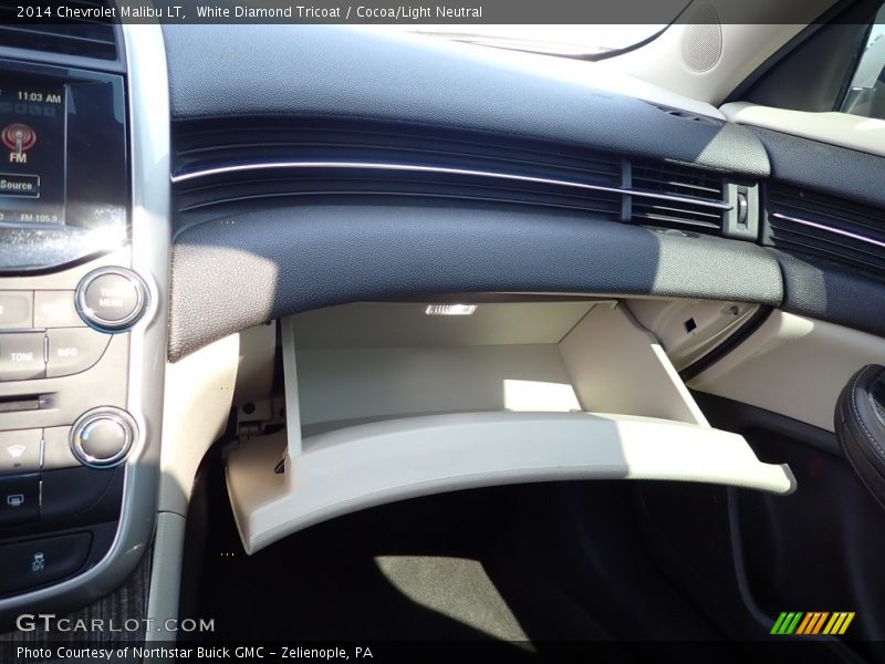 White Diamond Tricoat / Cocoa/Light Neutral 2014 Chevrolet Malibu LT