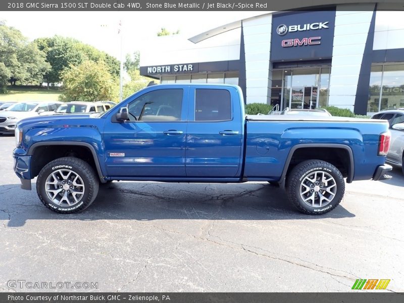 Stone Blue Metallic / Jet Black/­Spice Red 2018 GMC Sierra 1500 SLT Double Cab 4WD