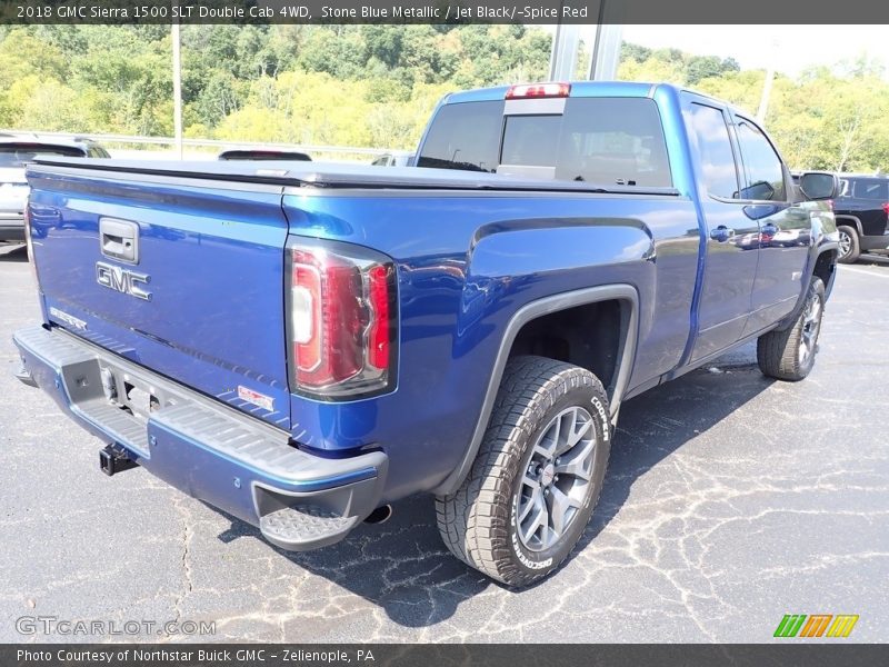 Stone Blue Metallic / Jet Black/­Spice Red 2018 GMC Sierra 1500 SLT Double Cab 4WD