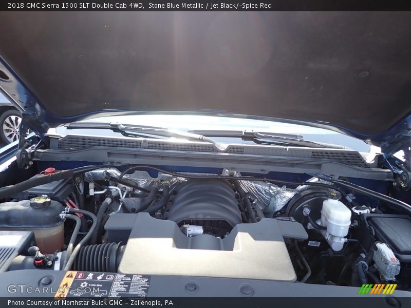 Stone Blue Metallic / Jet Black/­Spice Red 2018 GMC Sierra 1500 SLT Double Cab 4WD