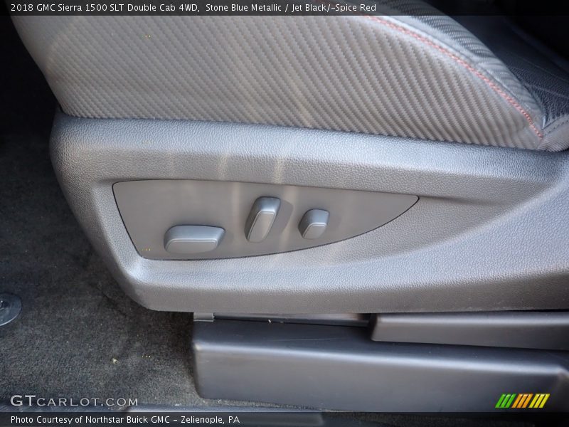 Stone Blue Metallic / Jet Black/­Spice Red 2018 GMC Sierra 1500 SLT Double Cab 4WD