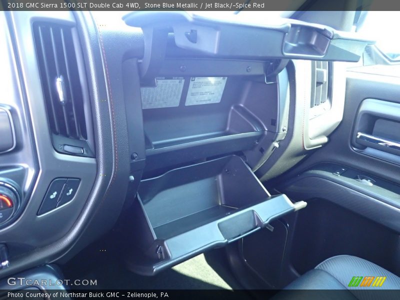 Stone Blue Metallic / Jet Black/­Spice Red 2018 GMC Sierra 1500 SLT Double Cab 4WD