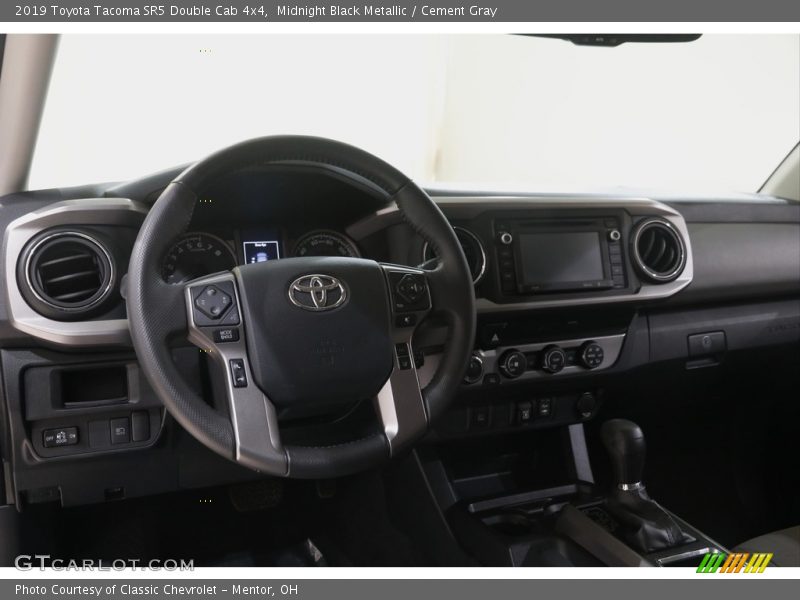 Midnight Black Metallic / Cement Gray 2019 Toyota Tacoma SR5 Double Cab 4x4