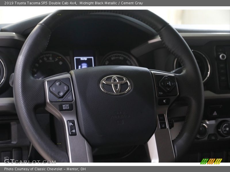 Midnight Black Metallic / Cement Gray 2019 Toyota Tacoma SR5 Double Cab 4x4