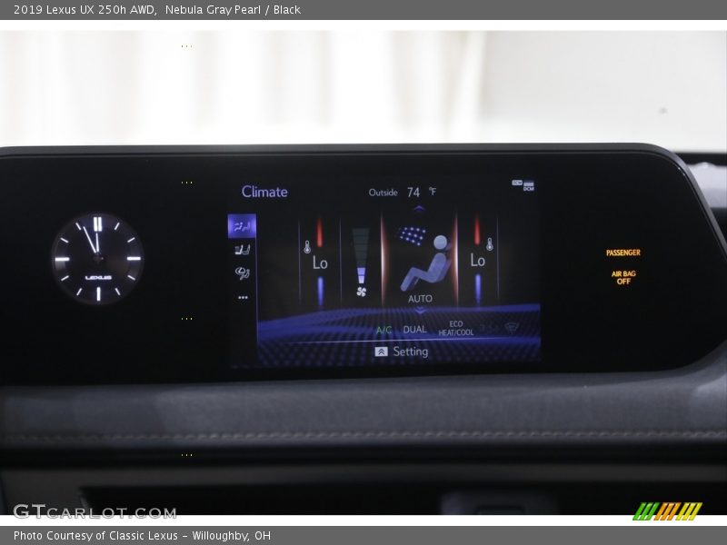 Nebula Gray Pearl / Black 2019 Lexus UX 250h AWD