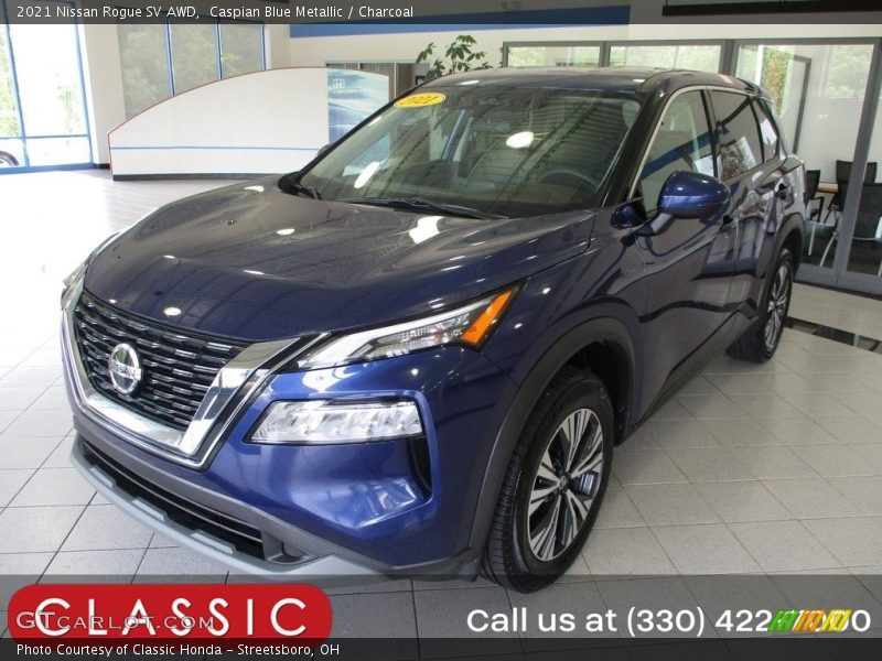 Caspian Blue Metallic / Charcoal 2021 Nissan Rogue SV AWD