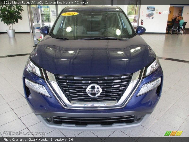 Caspian Blue Metallic / Charcoal 2021 Nissan Rogue SV AWD