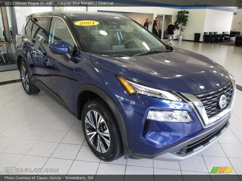 Caspian Blue Metallic / Charcoal 2021 Nissan Rogue SV AWD